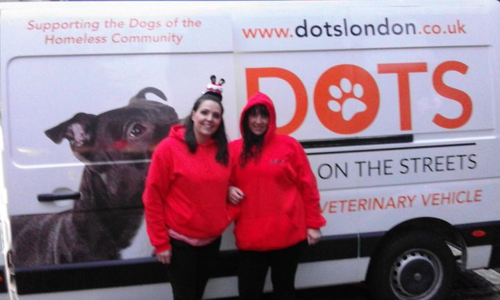 Michelle (right) with a volunteer at DOTS. 