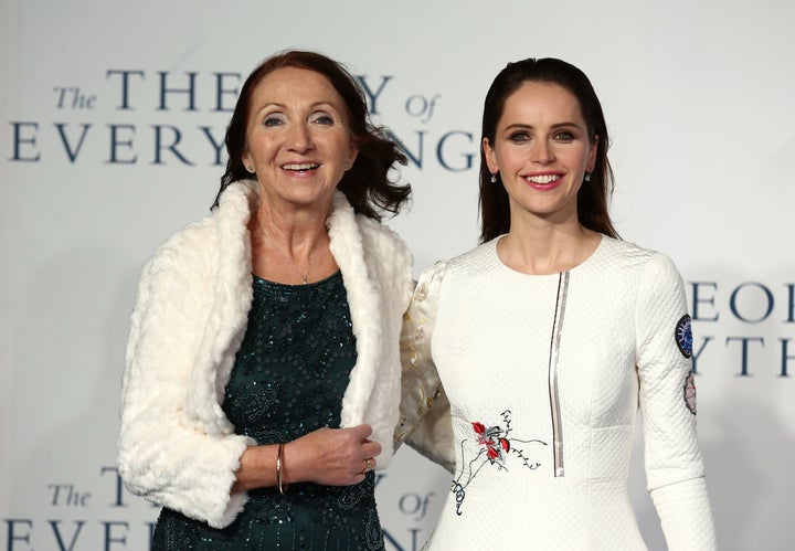 Jane Hawking and Felicity Jones attend the U.K. Premiere of "The Theory Of Everything."