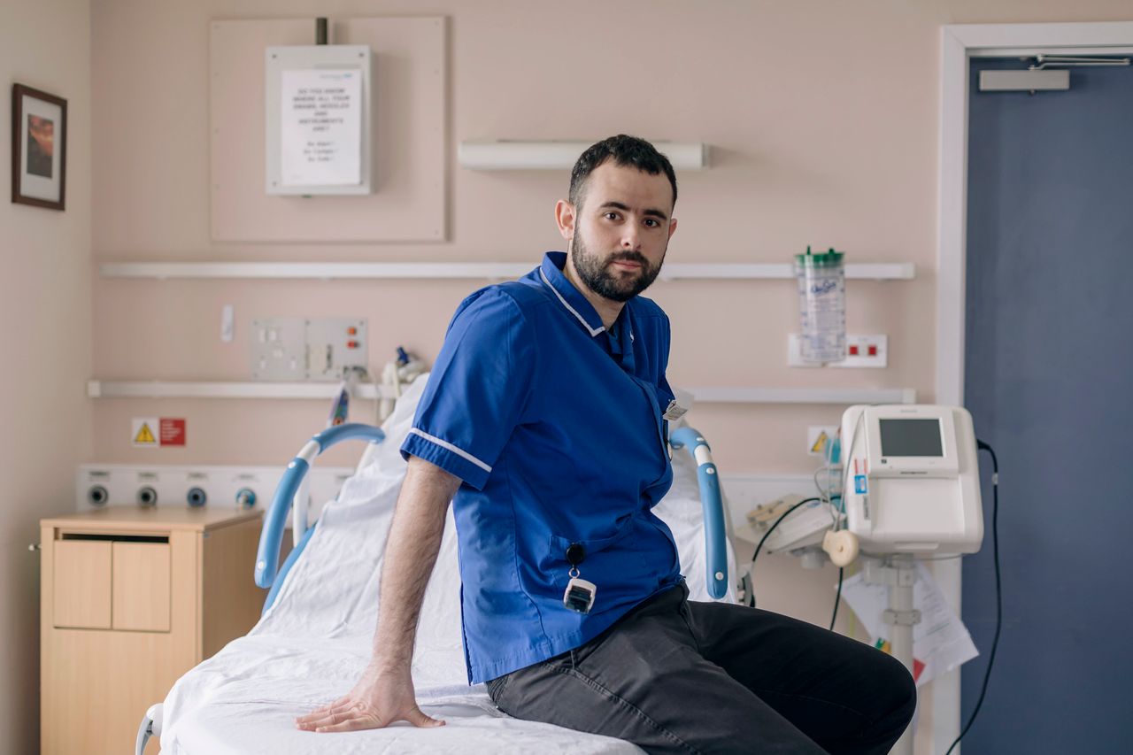 Greek midwife Panos Vakirtzis has worked in the NHS for two years.