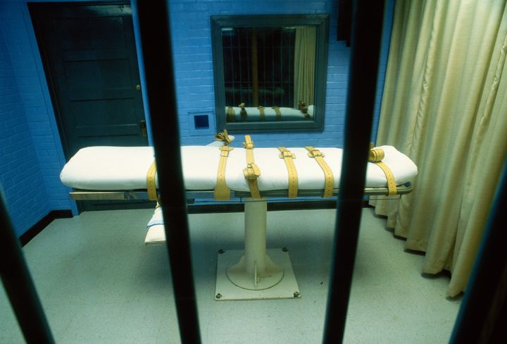 A lethal injection death chamber is seen in a prison in Huntsville, Texas. 