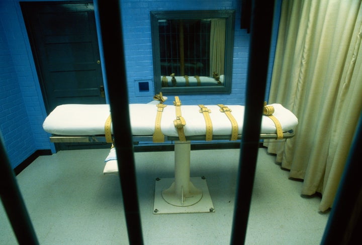 A lethal injection death chamber is seen in a prison in Huntsville, Texas. 