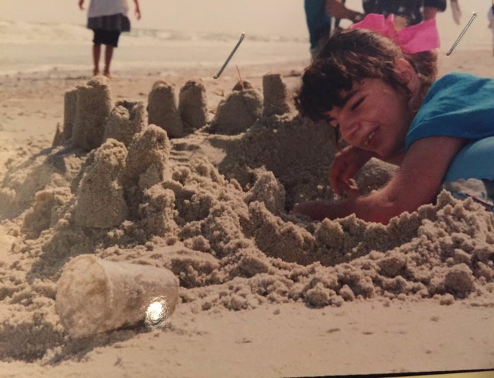 The authors sister, Heidi, at the beach.