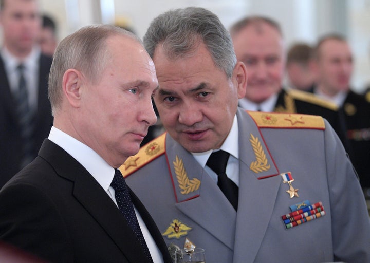 Putin and Defense Minister Sergei Shoigu.