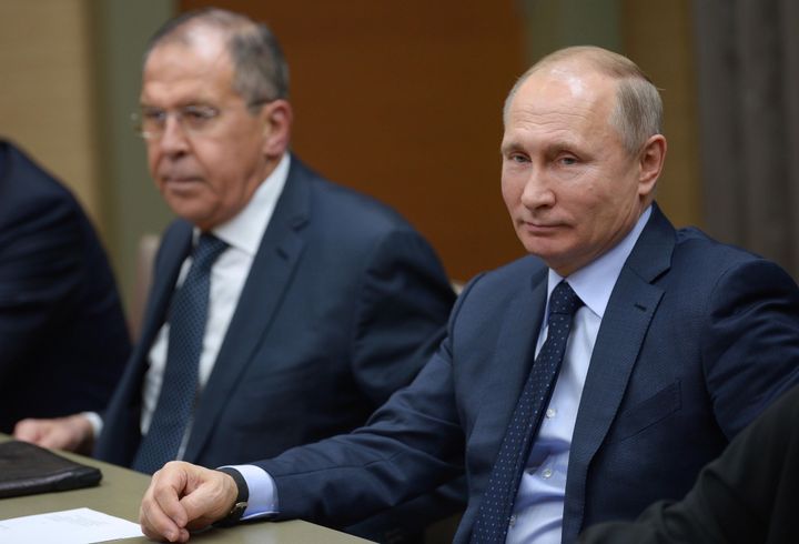 Russian Foreign Minister Sergei Lavrov (left) and president Vladimir Putin