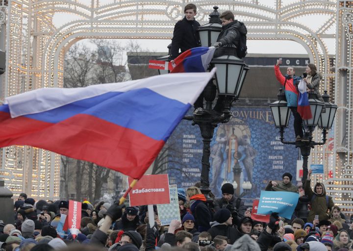Protests in Moscow earlier this year.