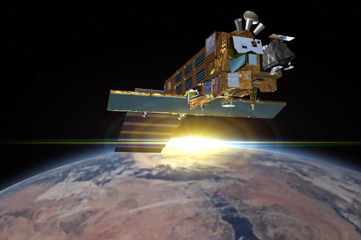 Artist's impression shows the Envisat, an Earth observation satellite launched on March 2002.