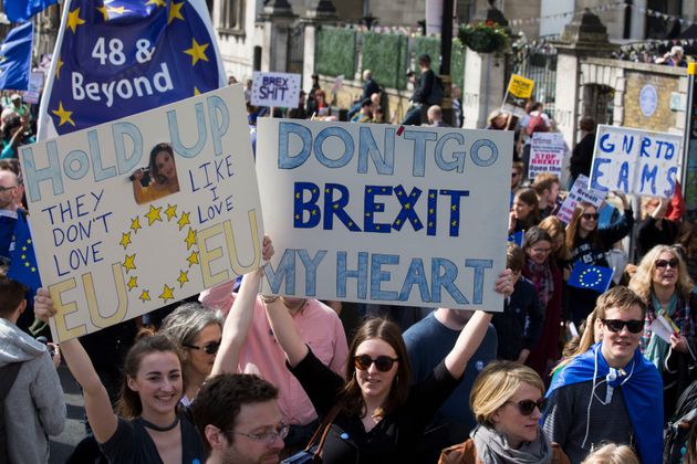 Anti-Brexit campaigners march on Parliament.