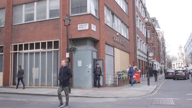 Sophia House in central London which has been used as a make-shift shelter since March 1