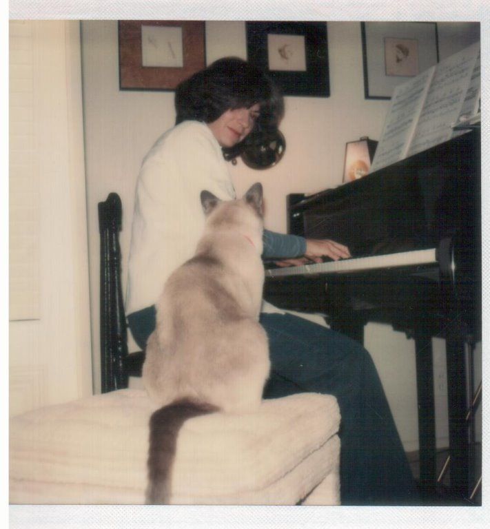 Margo Guryan and her cat. 