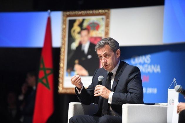 Nicolas Sarkozy au forum Crans Montana à Dakhla, le 16 mars 2018.