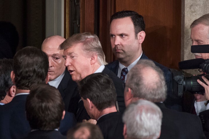 Dan Scavino with President Donald Trump after the president addressed a joint session of Congress on Feb. 28, 2017.