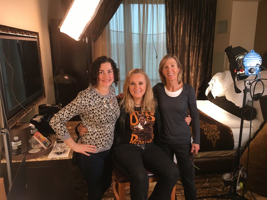 Filmmaker Windy Borman with musician and cannabis advocate Melissa Etheridge, center, and cinematographer Kimman Harmon.