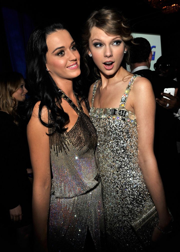 Katy and Taylor at the 2010 Grammys, before their fall-out