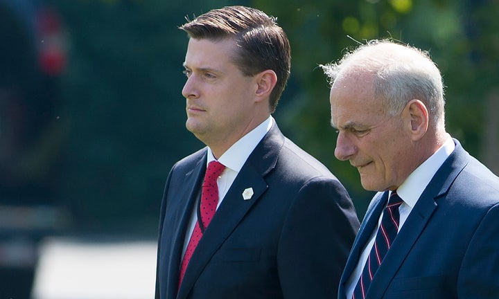 Rob Porter (left) lost his job as White House staff secretary after domestic violence accusations became public.