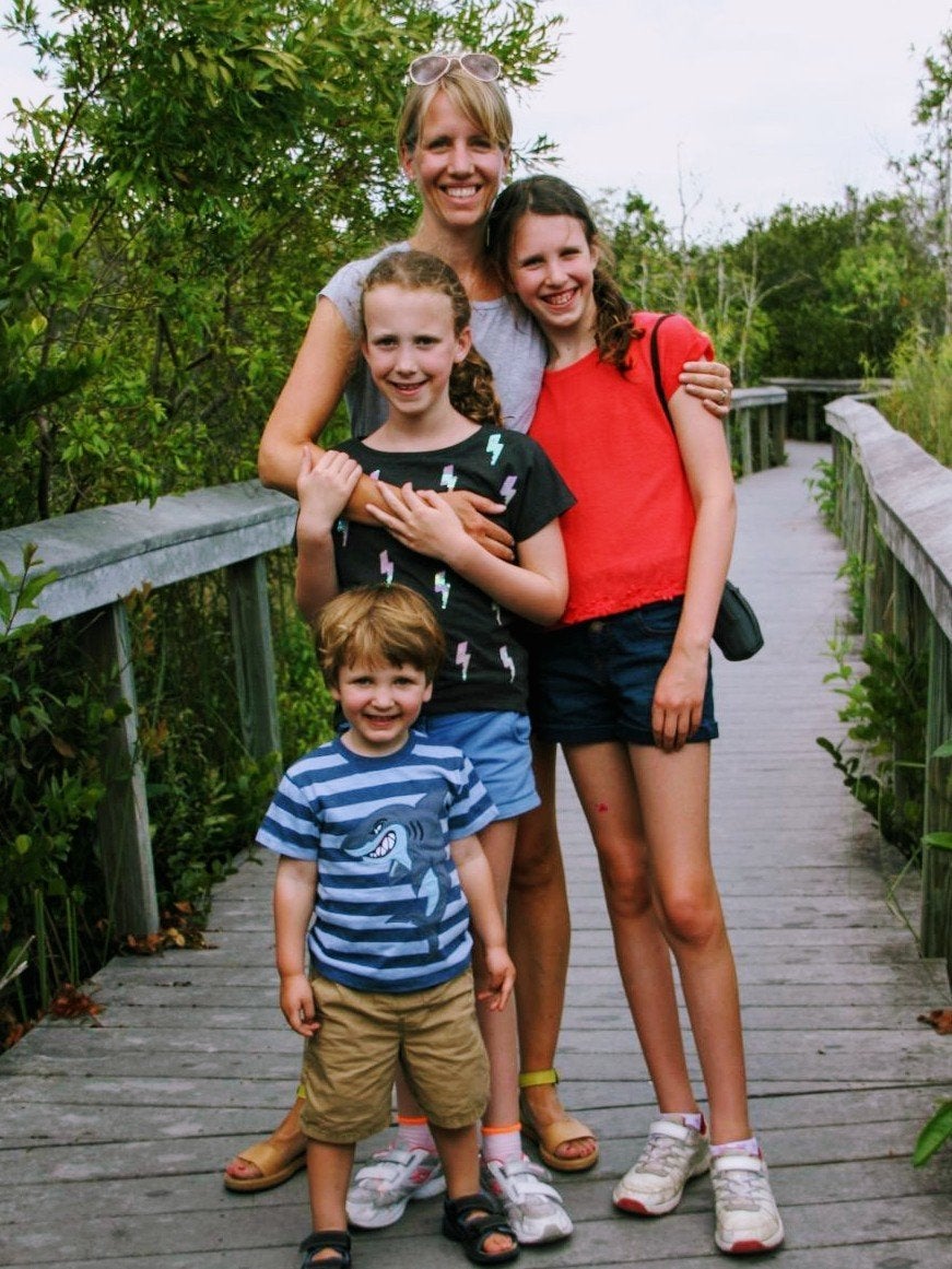 Angela Townley and her three kids. 