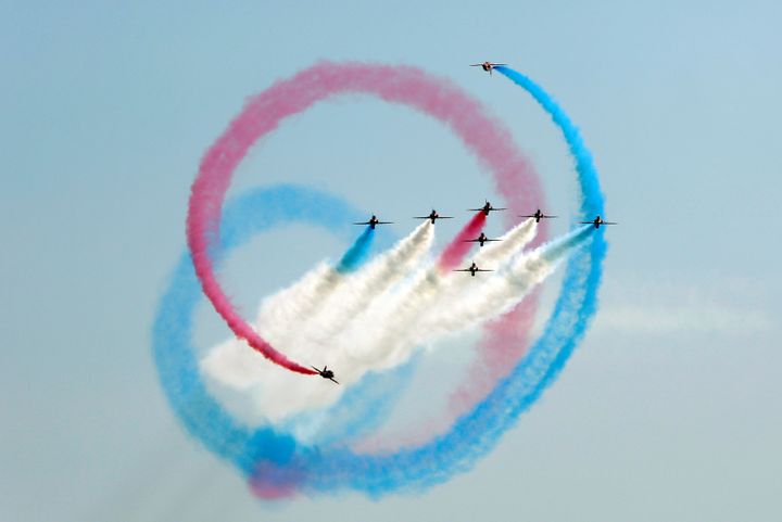 The Red Arrows performing in Pakistan last year.