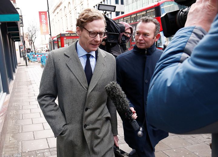 Alexander Nix, CEO of Cambridge Analytica, is seen outside his offices in London on Tuesday.