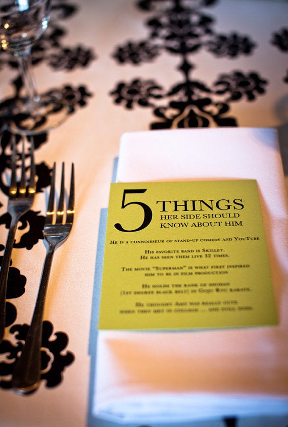 A few <a href="https://www.etsy.com/listing/71985362/wedding-reception-cards-five-things" target="_blank" role="link" class=" js-entry-link cet-external-link" data-vars-item-name="conversation starters" data-vars-item-type="text" data-vars-unit-name="5aa99f87e4b0004c04070a71" data-vars-unit-type="buzz_body" data-vars-target-content-id="https://www.etsy.com/listing/71985362/wedding-reception-cards-five-things" data-vars-target-content-type="url" data-vars-type="web_external_link" data-vars-subunit-name="article_body" data-vars-subunit-type="component" data-vars-position-in-subunit="22">conversation starters</a> are always appreciated.