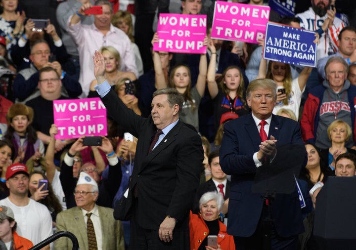 President Donald Trump shared a stage earlier this month with Rick Saccone in Pennsylvania's 18th Congressional District, but