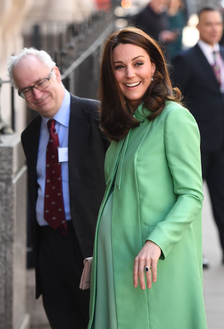 The Duchess of Cambridge arrives for the symposium.