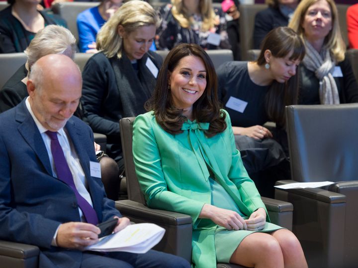 Duchess of Cambridge attends a symposium she has organised on early intervention for children and families at the Royal Society of Medicine on 21 March 2018 in London, England.