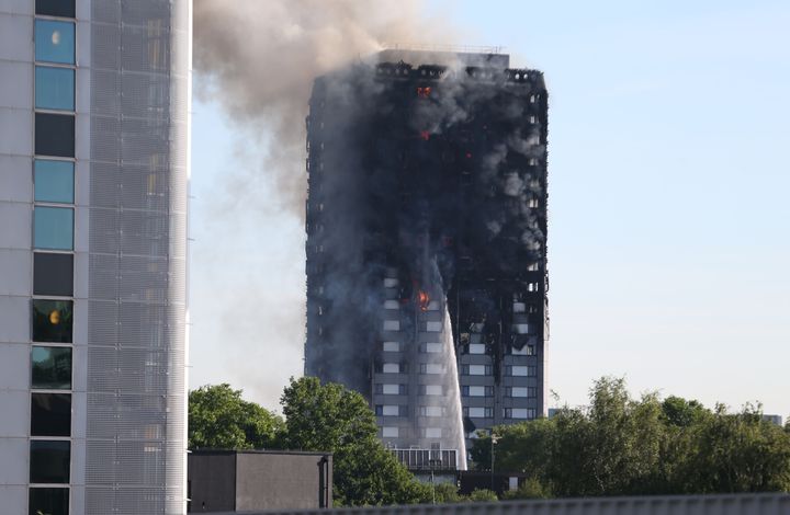 Flames engulfed 24-storey Grenfell Tower on June 14, 2017.