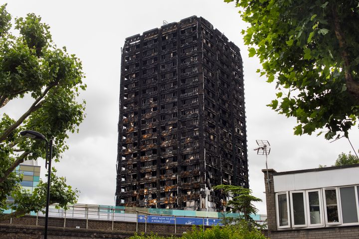 General view of the remains of the Grenfell Tower.