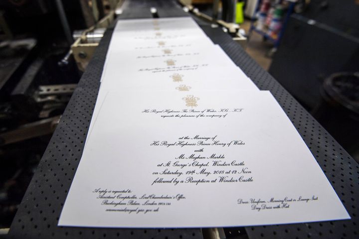 The invitations were produced by printers Barnard & Westwood 