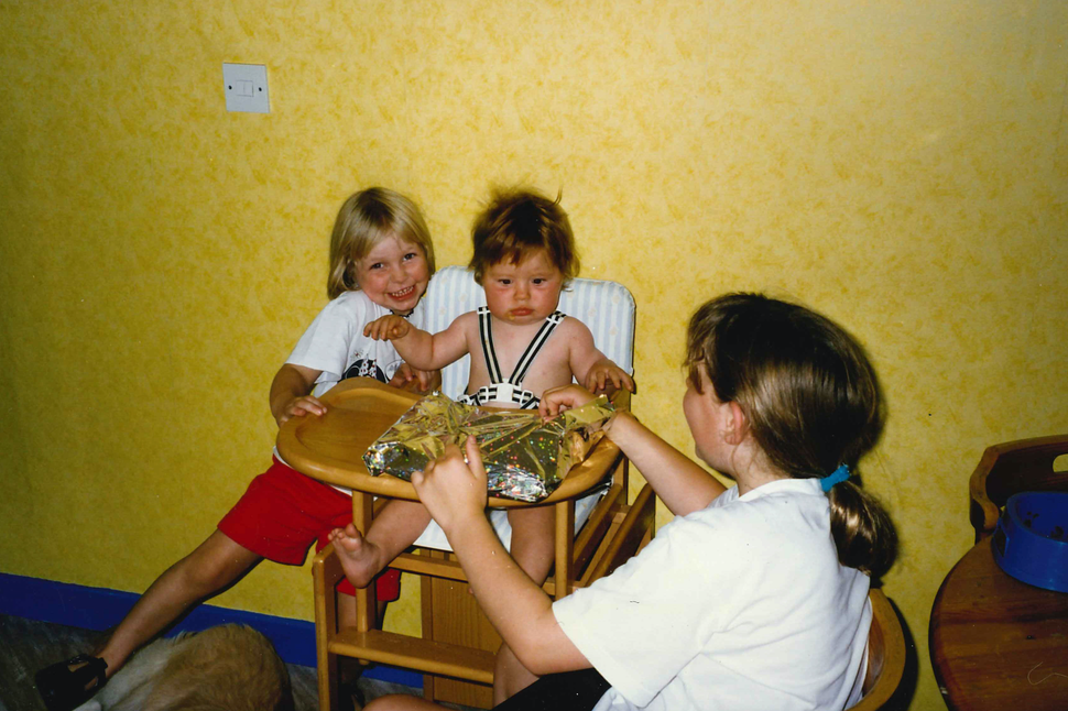 Then: Lizzy (L), Ellie (middle) and Victoria (R) in 1997.