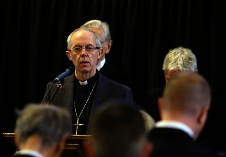 The Archbishop of Canterbury Justin Welby, during a service for the victim's at Parliament