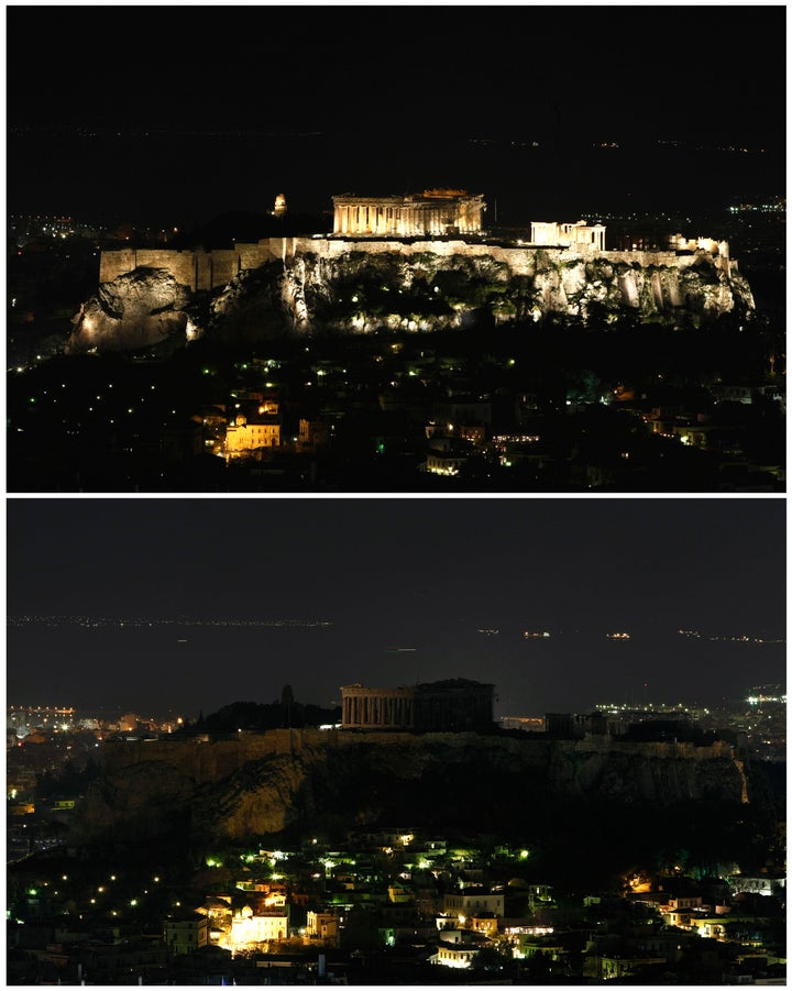 Η Ακρόπολη όταν έσβησαν τα φώτα το 2009.