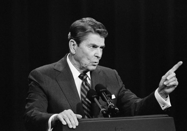 Ronald Reagan in his debate with Walter Mondale, October 1984. 