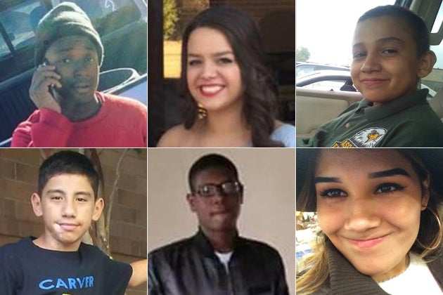 Clockwise from top left: Raymond Phillips, 15, killed in Baton Rouge, Louisiana;&nbsp;Alyssa Neitz, 17,...