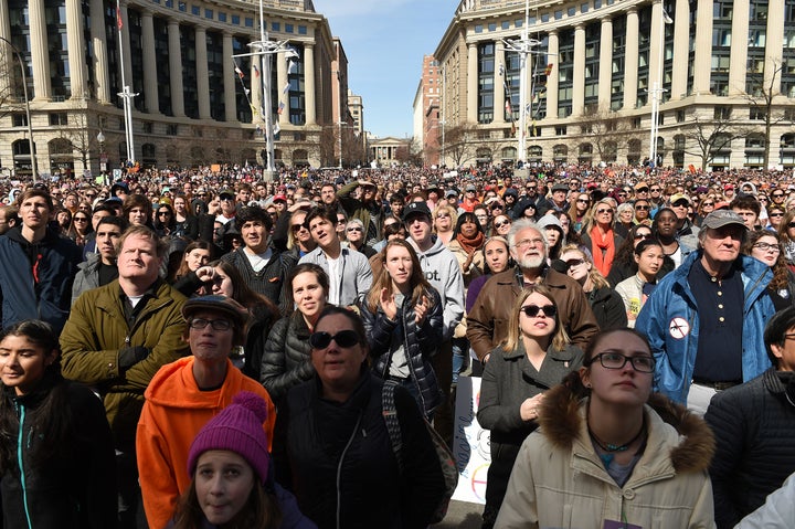 Thousands of people gathered in Washington, D.C., as Emma González addressed the crowd and honored shooting victims with six minutes of silence. 