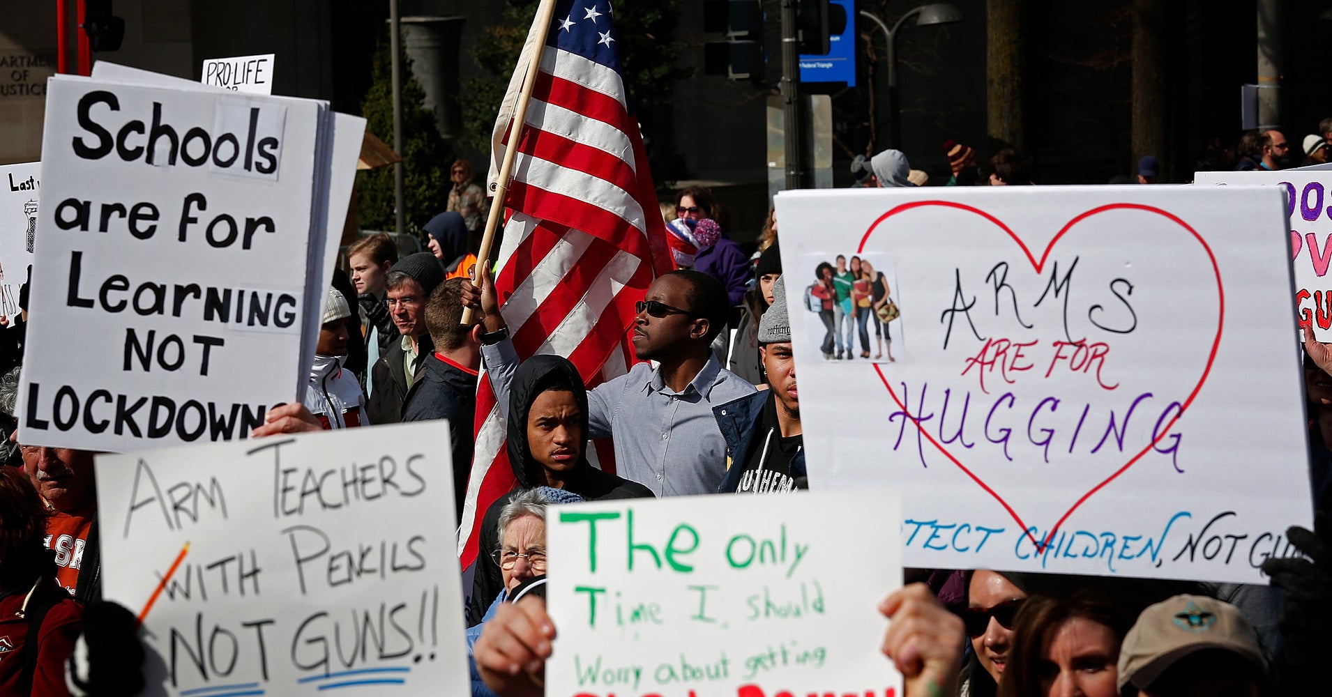 Marching For Their Students, Teachers Say More Guns In Schools Are Not