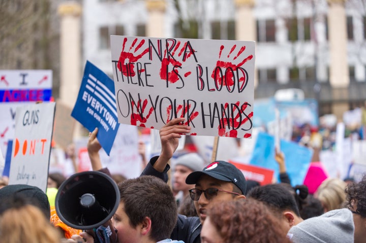 Protesters in cities across the U.S. -- from Washington D.C. to Portland, Oregon --- participated in March For Our Lives demonstrations on Saturday.