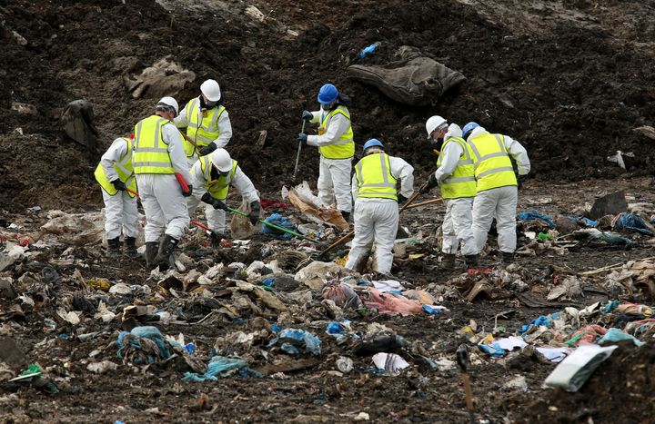 Police searching a landfill site in Milton, Cambridgeshire, for Corrie McKeague.