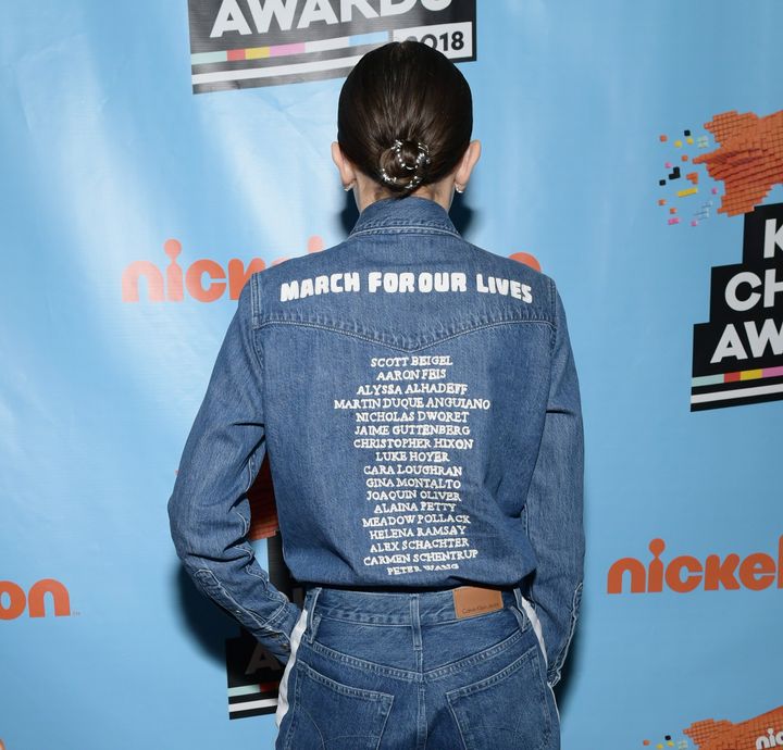 Brown backstage at Nickelodeon's 2018 Kids' Choice Awards on March 24. 