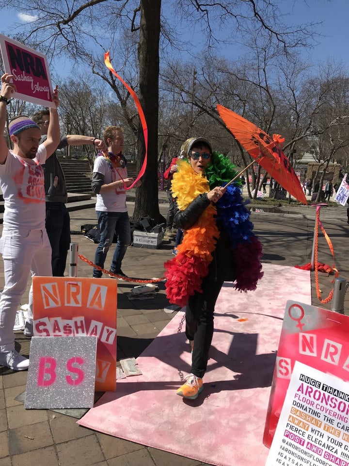 The pink runway was a draw.