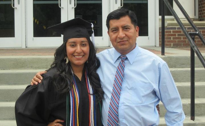 Belsy Garcia Manrique and her father, Felix Garcia, at her college graduation.