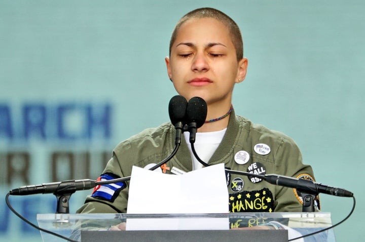 Emma González addresses the March for Our Lives on Saturday.