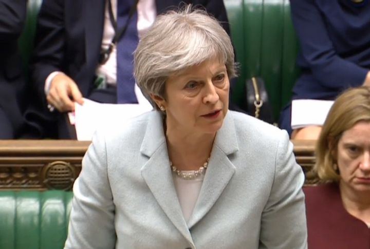 Theresa May updates the House of Commons.