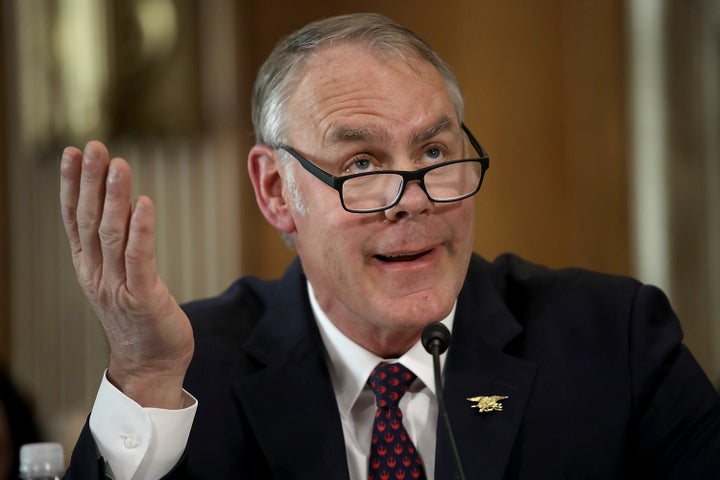 Interior Secretary Ryan Zinke testifies before the Senate Energy and Natural Resources Committee March 13 in Washington, D.C. 