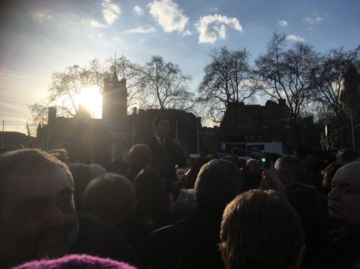Wes Streeting speaking rally at Parliament Square