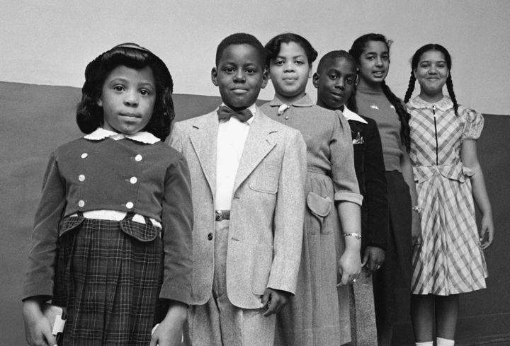 The children involved in the landmark civil rights suit Brown v. Board of Education: Vicki Henderson, Donald Henderson, Linda Brown, James Emanuel, Nancy Todd and Katherine Carper.