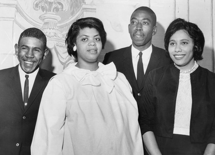 Linda Brown (center left) in 1984.