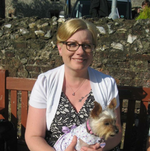 Rachel Wilkinson with her dog Daisy 