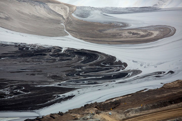 A tailings pond near the Syncrude tar sands operation in Fort McMurray, Alberta.