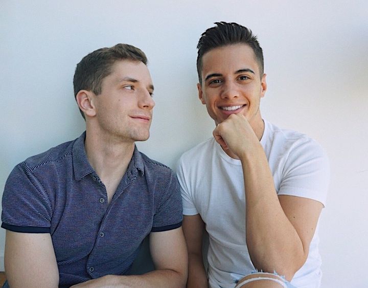 Stephen Maraffino (right) pictured with his fiancé, Gabriel, an Army officer.