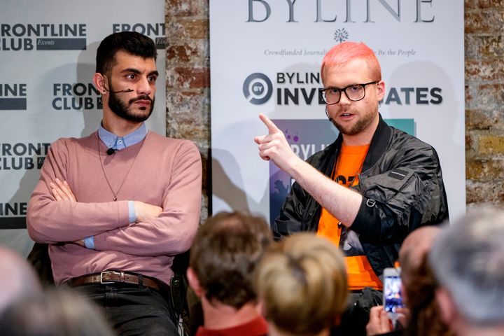 Shahmir Sanni (L), a volunteer for Vote Leave, and Christopher Wylie, who worked with Cambridge Analytica, have alleged the Brexit campaign may have broken electoral law.